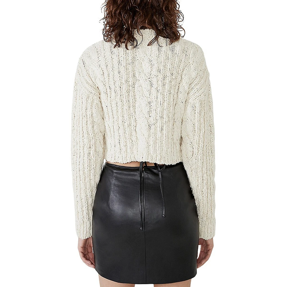 Chloe Cable-Knit Crop Sweater