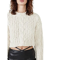 Chloe Cable-Knit Crop Sweater