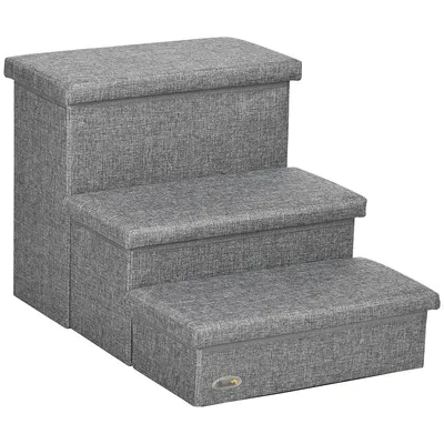 3-tier Pet Stairs For High Bed Couch With Storage Box
