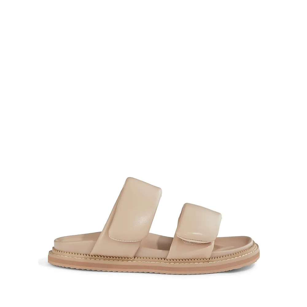 Parolo Double-Strap Leather Slide Sandals