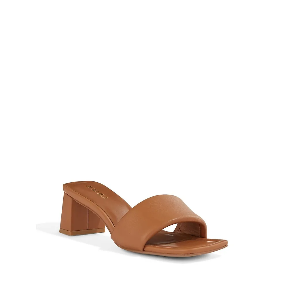 Aria Square-Heel Leather Sandals