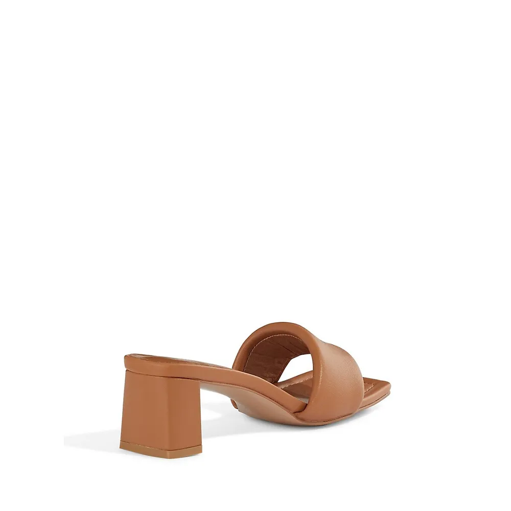 Aria Square-Heel Leather Sandals