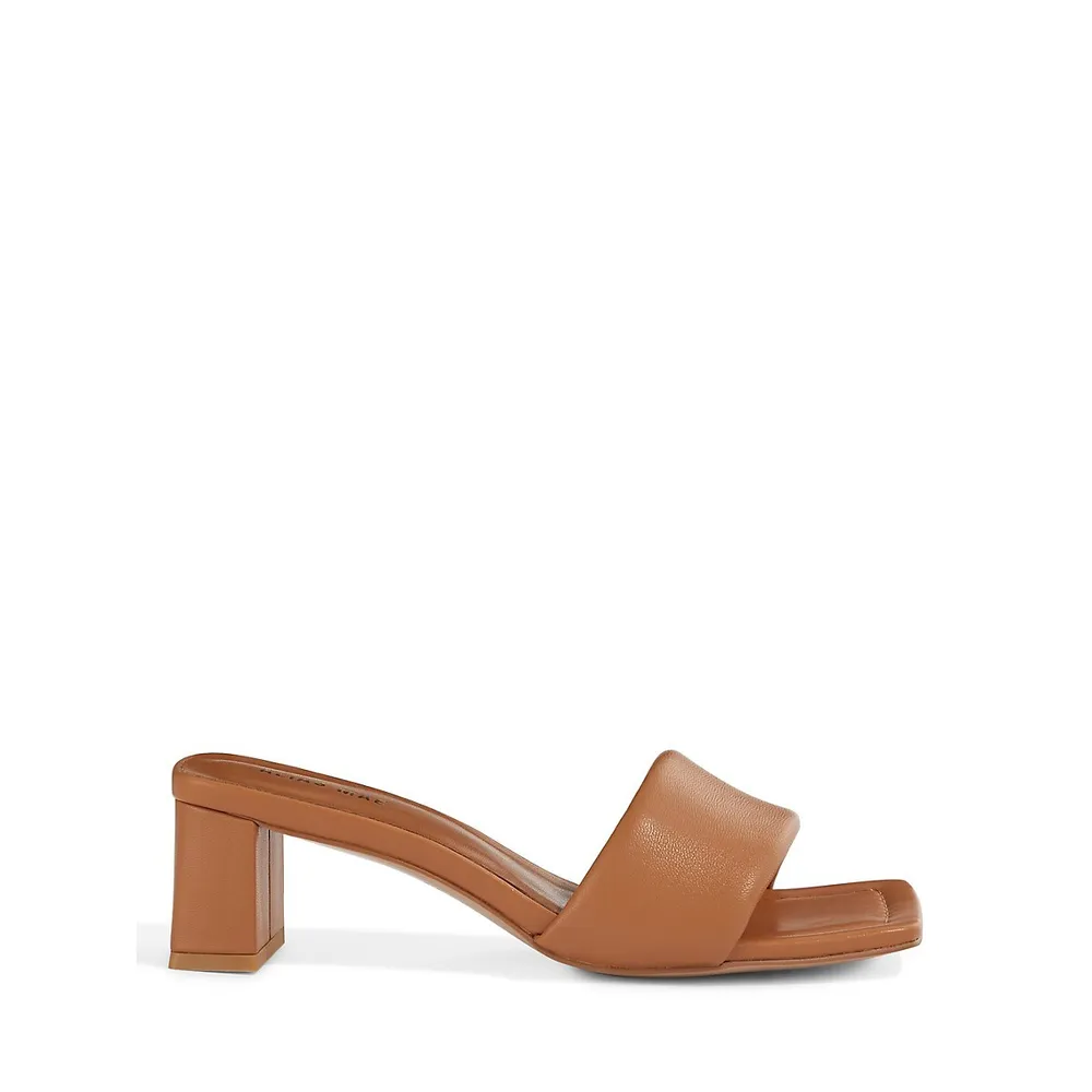 Aria Square-Heel Leather Sandals