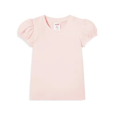 Baby Girl's Ribbed Stretch-Cotton T-Shirt