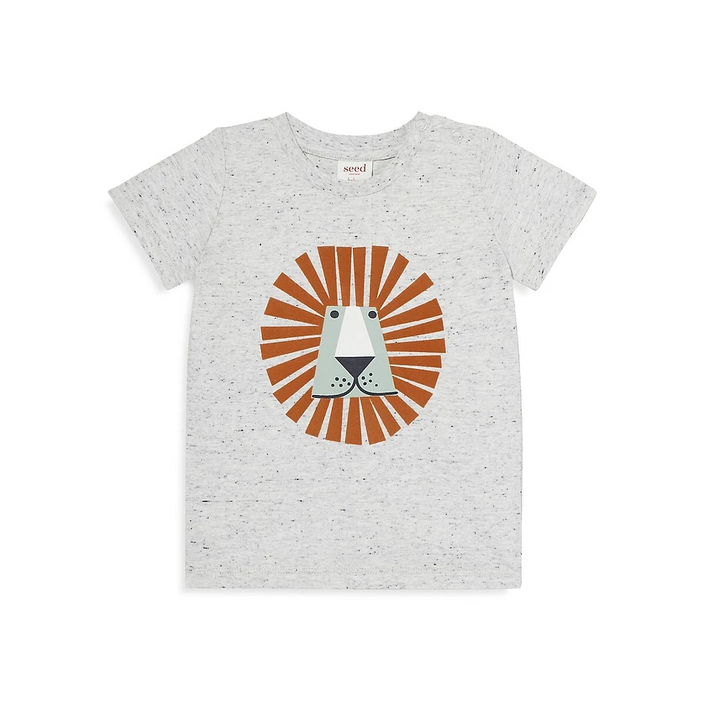 T-shirt en coton à imprimé lion pour bébé fille