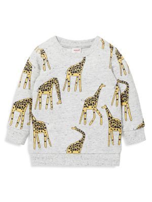 Baby Boy's Crewneck Giraffe Print Sweater