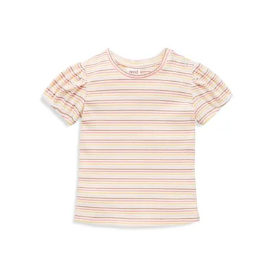 Baby Girl's Striped Rib-Knit T-Shirt