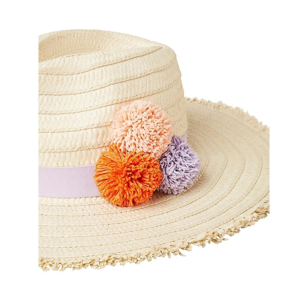 Pom Pom Fedora Hat