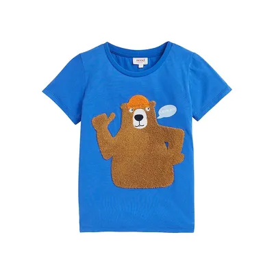 T-shirt rehaussé d'une applique d'ours pour petit garçon