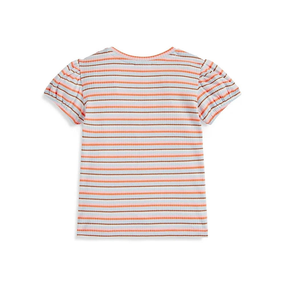 Baby Girl's Rib Stripe T-Shirt