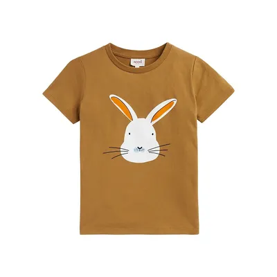 T-shirt graphique à imprimé lapin pour petit garçon