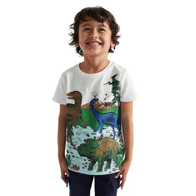 T-shirt à imprimé préhistorique pour petit garçon
