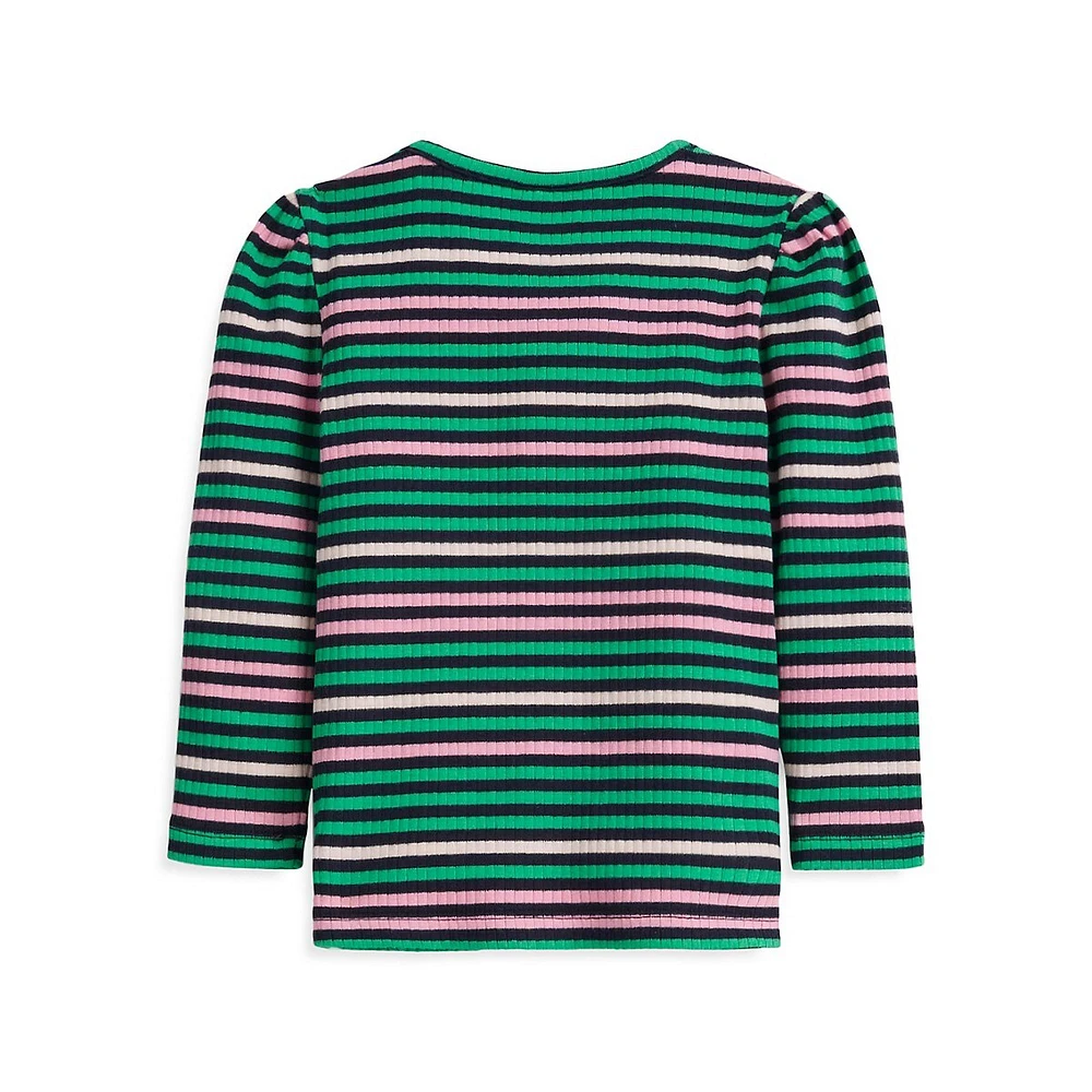 Baby Girl's Multi Stripe Rib T-Shirt