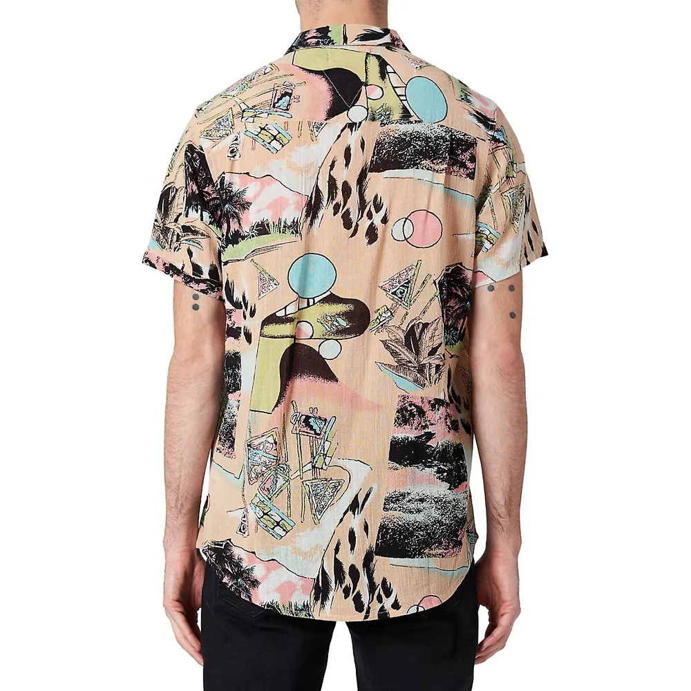 Bon Echo Beach-Print Short-Sleeve Shirt
