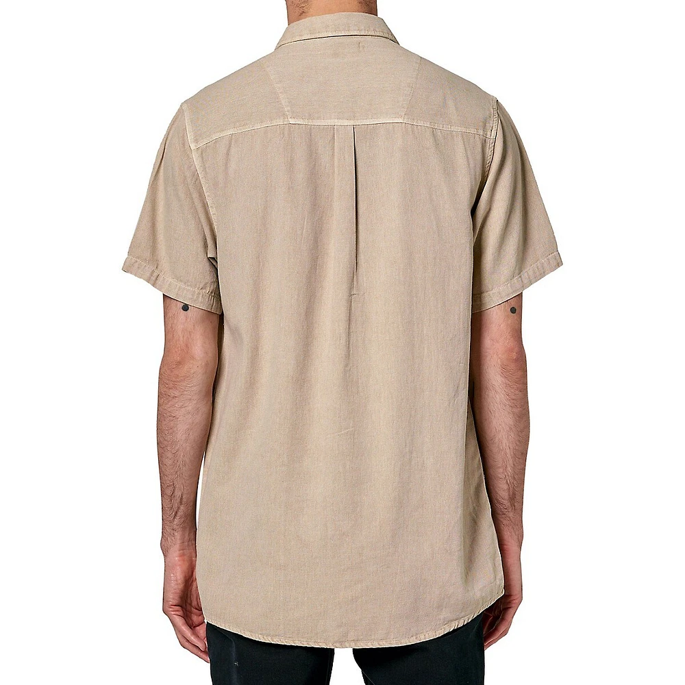 Chemise Oxford à manches courtes et coupe slim pour homme au travail