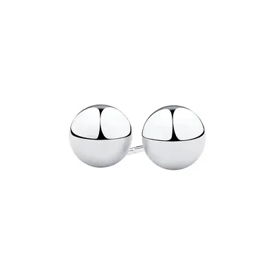 Sterling Silver Ball Stud Earrings, 8MM