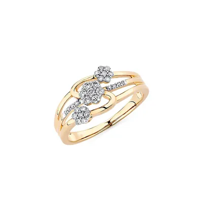 10K Yellow Gold & 0.25 CT. T.W. Diamond Split Band Ring