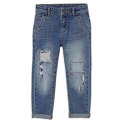 Boy's Distressed Straight-Fit Jeans