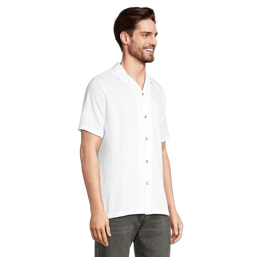 Riviera Short-Sleeve Crinkle-Texture Shirt