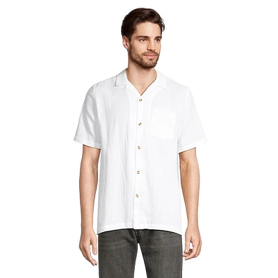 Riviera Short-Sleeve Crinkle-Texture Shirt