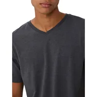 Organic Cotton-Blend V-Neck T-Shirt