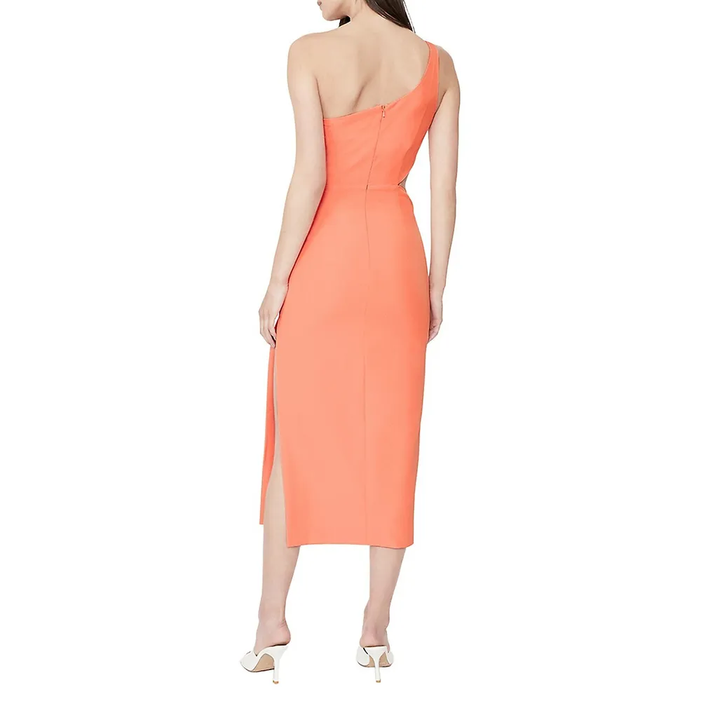 Jenna One-Shoulder Cutout Midi Dress