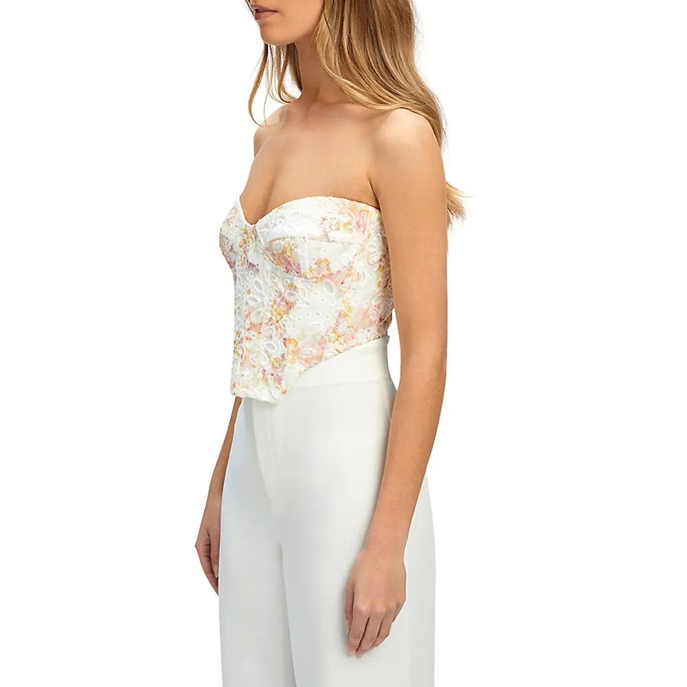 Bardot Lila Strapless Floral Bustier Top
