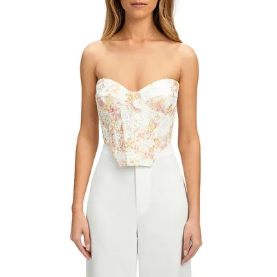 Lila Strapless Floral Bustier Top