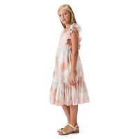 Girl's Tianna Bib-Bodice Midi Dress