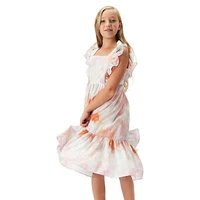 Girl's Tianna Bib-Bodice Midi Dress