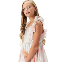 Girl's Tianna Bib-Bodice Midi Dress