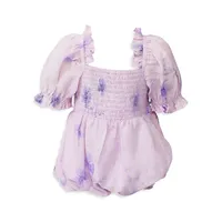 Baby Girl's Shirred Floral Grow Party Dress