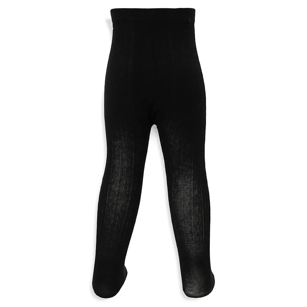 Girl's Cable-Knit Ribbed Tights