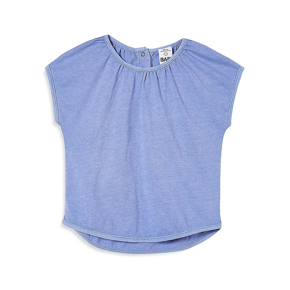 Curved-Hem Cotton Top