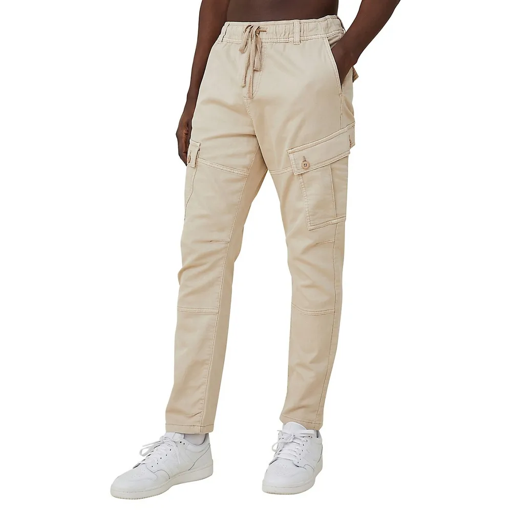 Buy Men's Casual Pants Solid Color Casual Multi-Pocket Drawstring Cargo  Pants Online at desertcartINDIA