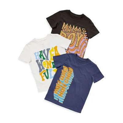 T-shirts graphiques pour garçon, paquet de trois