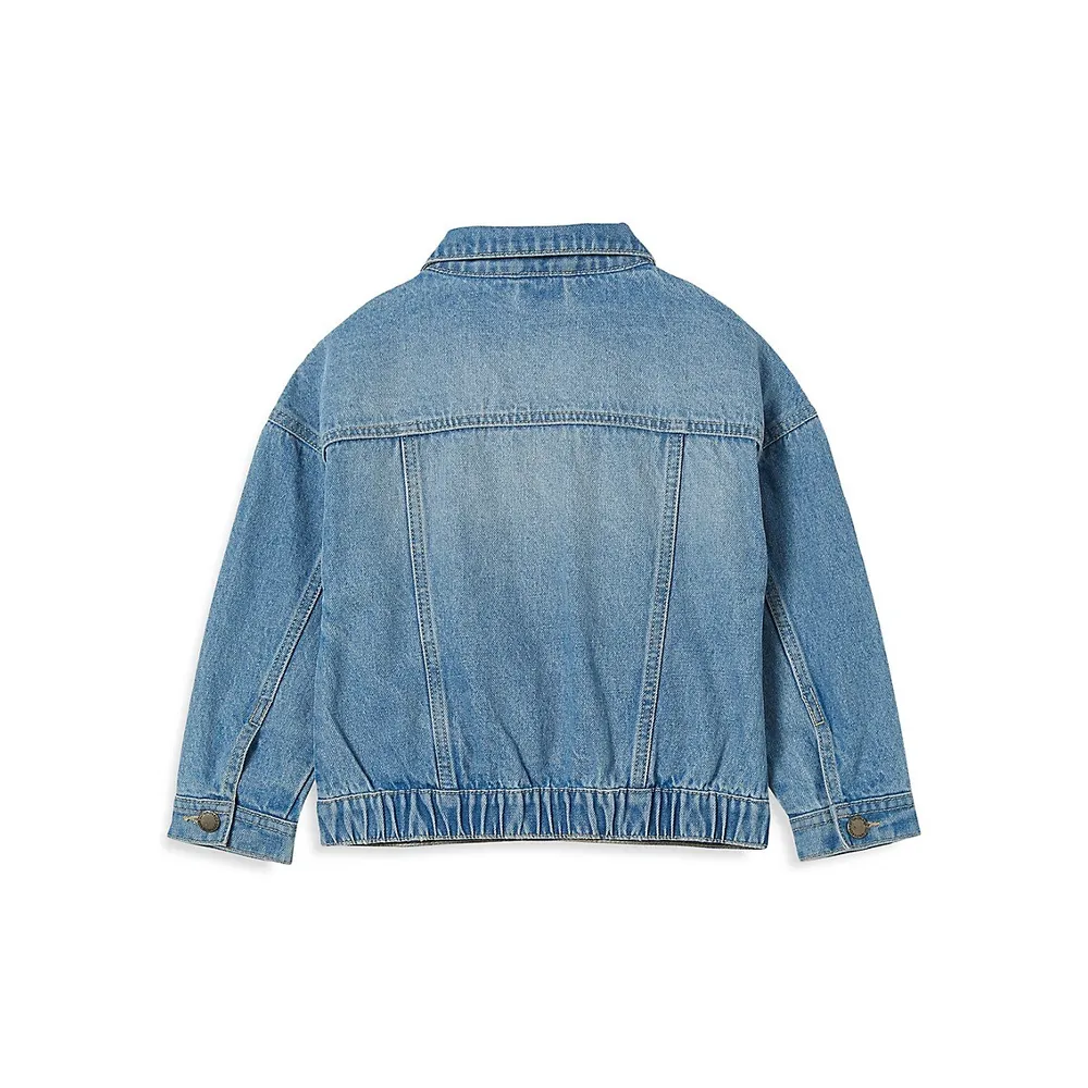 Little Girl's Emmy Oversized Denim Trucker Jacket