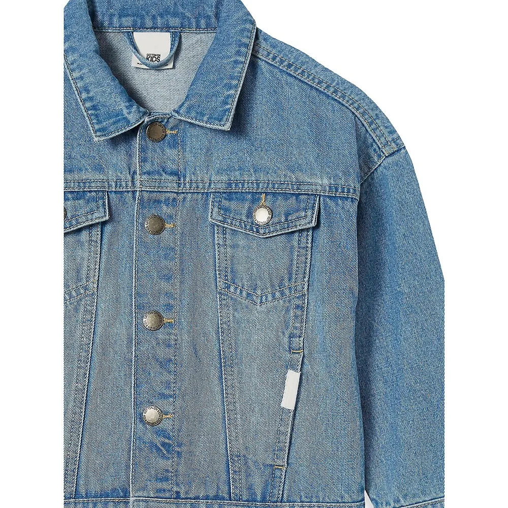 Little Girl's Emmy Oversized Denim Trucker Jacket