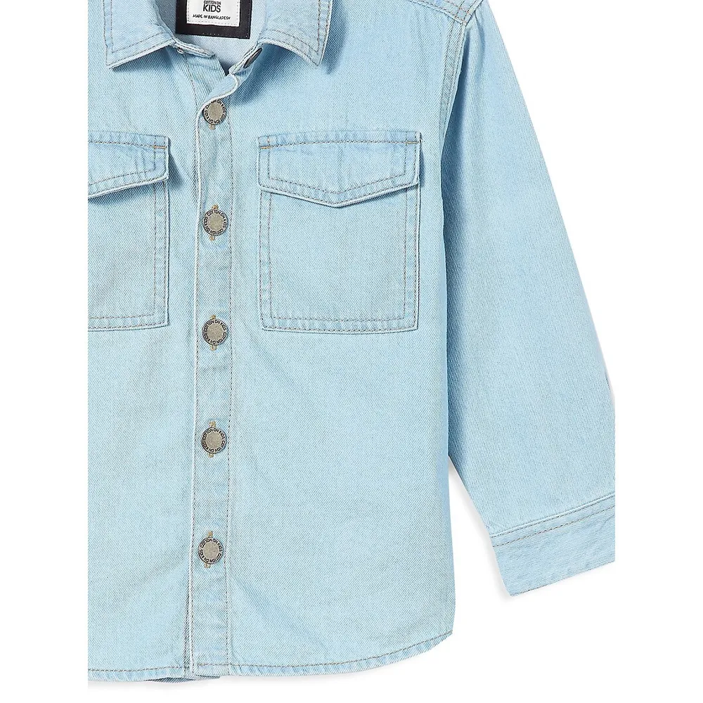 Little Kid's & Relaxed-Fit Denim Shacket