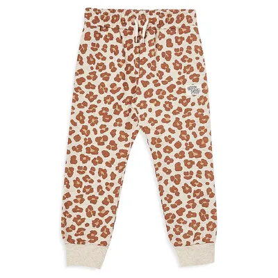 Pantalon d'entraînement en molleton à imprimé léopard pour fille