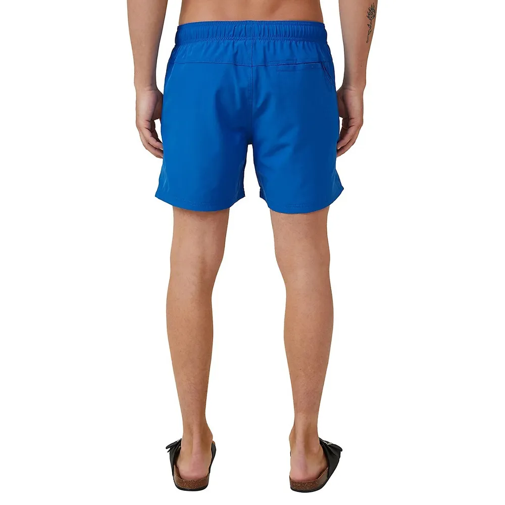 Solid-Colour Stretch Swim Shorts
