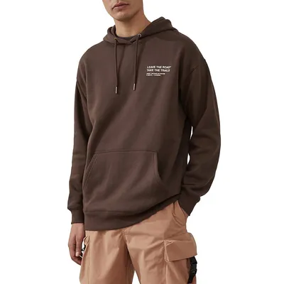 Active Oversized Leave The Road Graphic Fleece Hoodie
