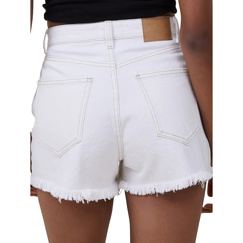 High-Rise Denim Shorts