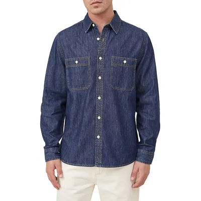 Brooklyn Cotton-Linen Denim Shirt