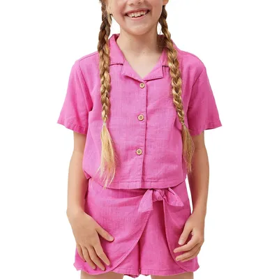Little Girl's Gia Notched-Collar Resort Shirt