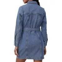 Robe chemisier courte en denim