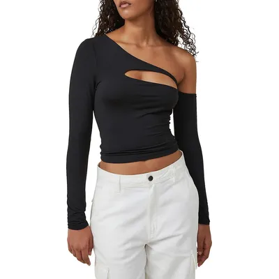 Cody One-Shoulder Cut-Out Top