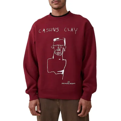 Basquiat Oversized Fleece Crew Sweatshirt