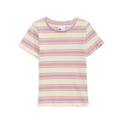 Girl's Raya Ribbed Striped Baby T-Shirt