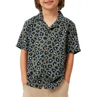 Little Boy's Cabana Leopard-Print Shirt